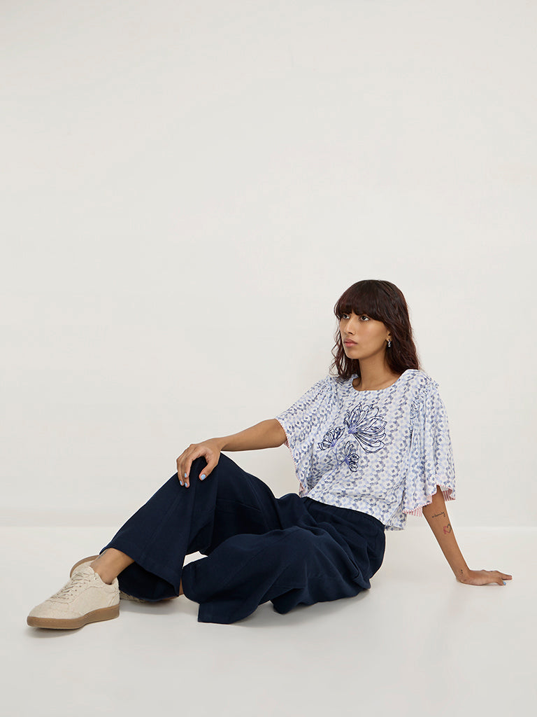 Bombay Paisley White Printed Top