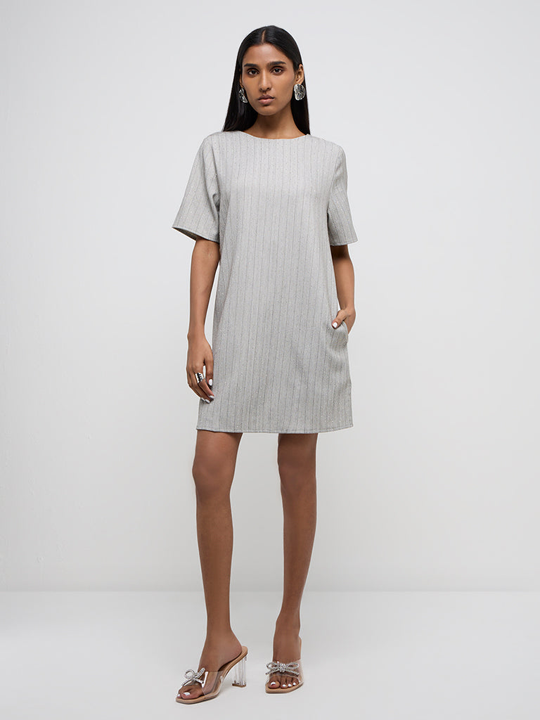 Wardrobe Grey Embellished Straight Dress
