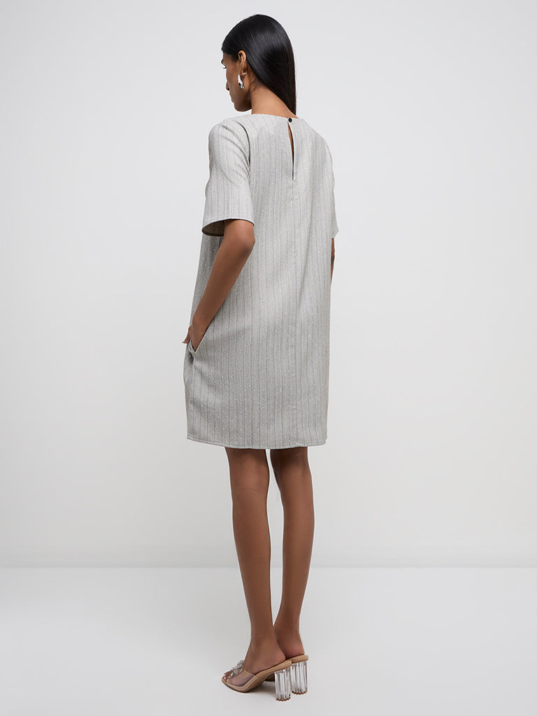 Wardrobe Grey Embellished Straight Dress