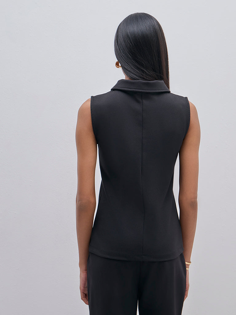 Wardrobe Black Collared Top