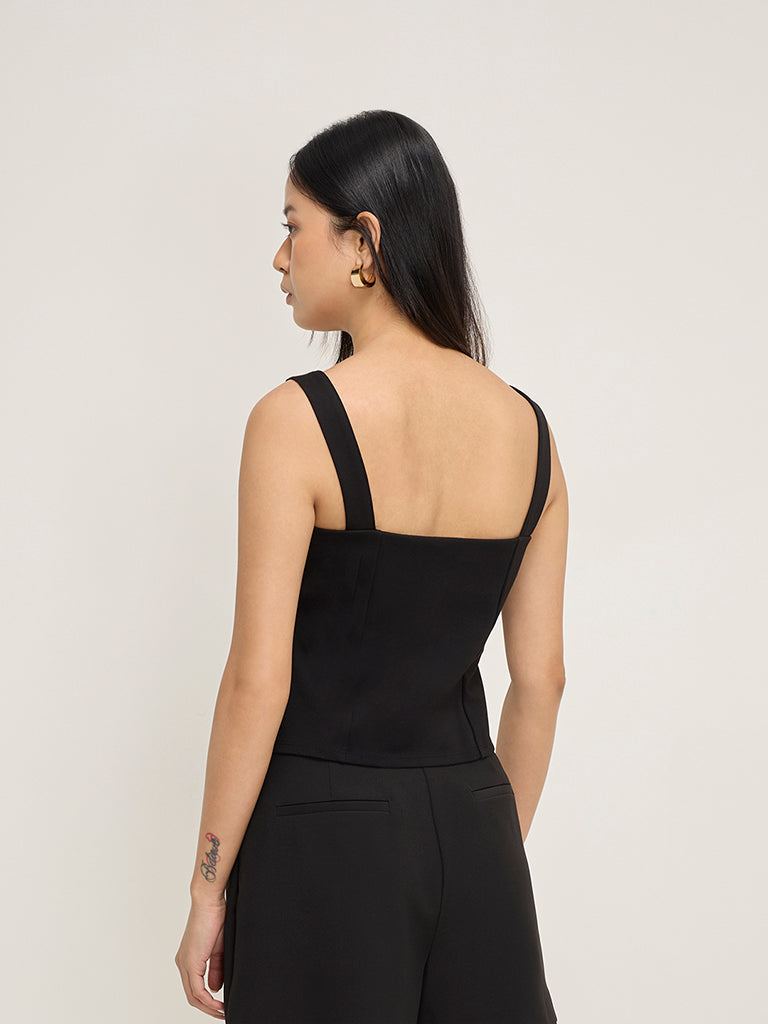 Wardrobe Black Pintuck Top