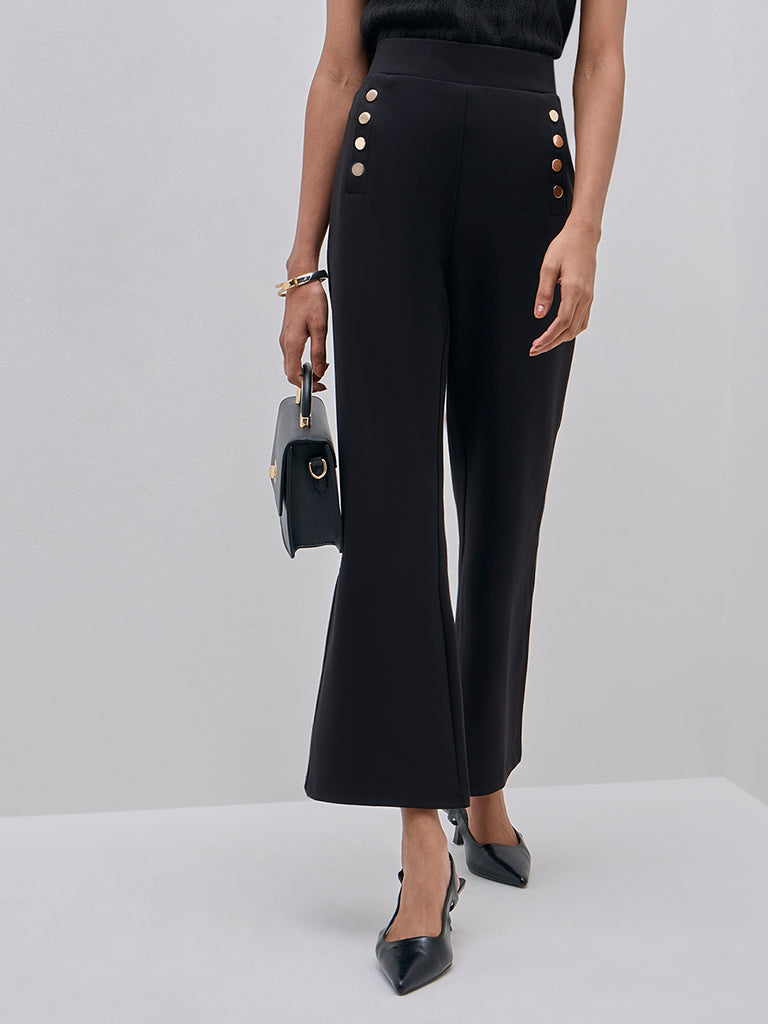 Wardrobe Black High-Rise Wide-Leg Trousers