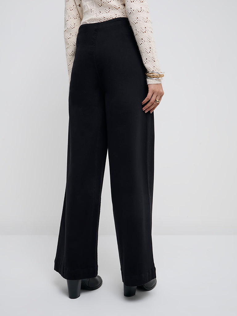 LOV Black Wide-Leg High-Rise Jeans