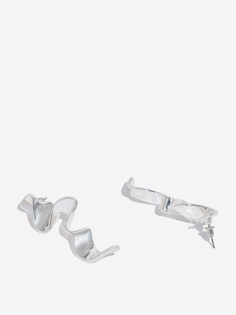 Westside Accessories Silver Molten Statement Earrings