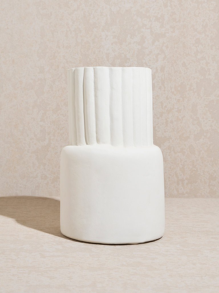 Westside Home White Paper Mache Cylindrical Vase