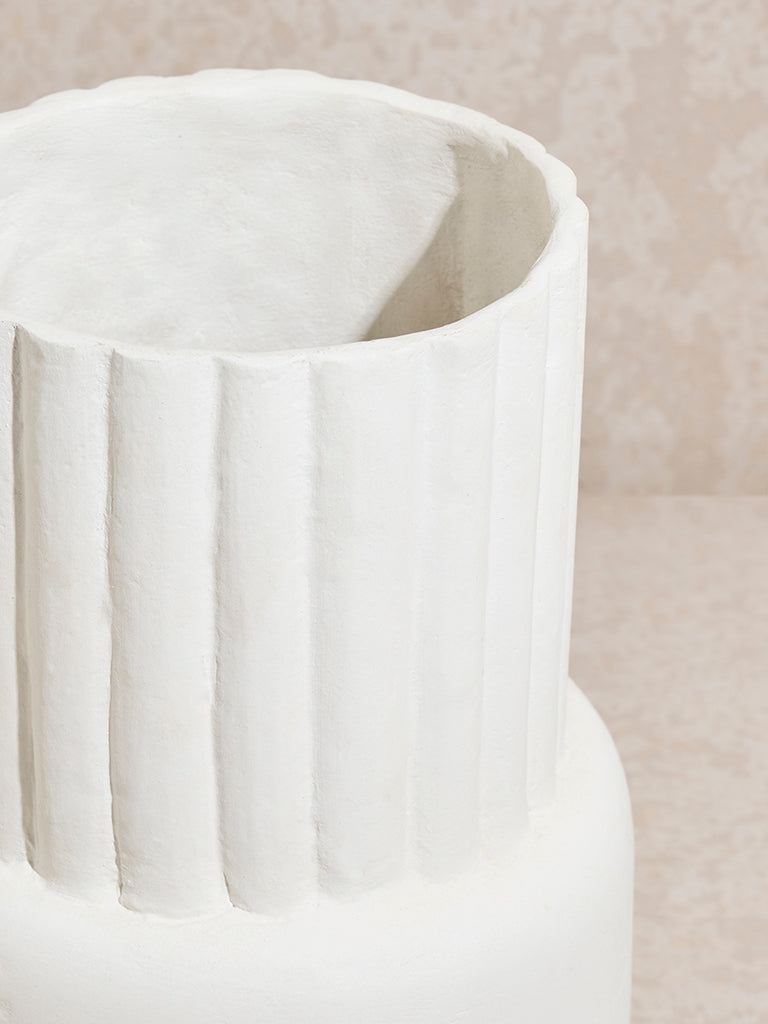 Westside Home White Paper Mache Cylindrical Vase
