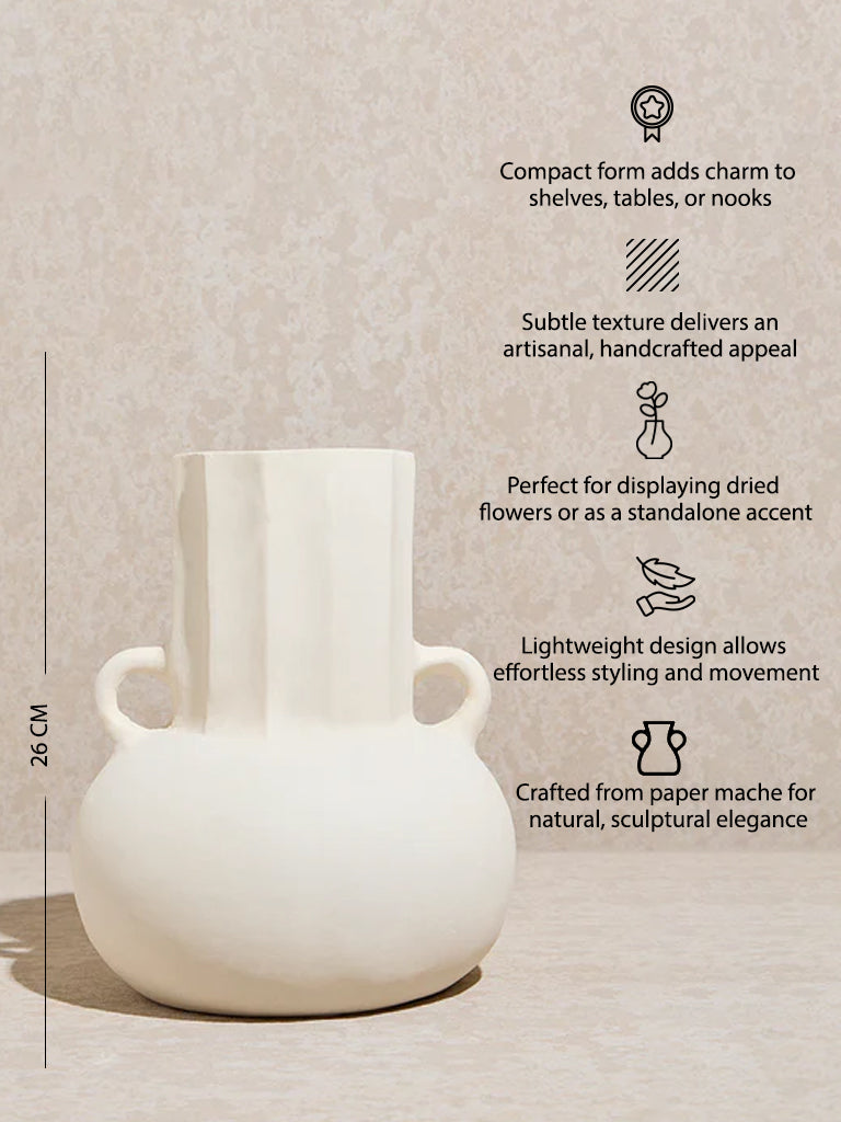 Westside Home Off-White Paper Mache Vase- Small