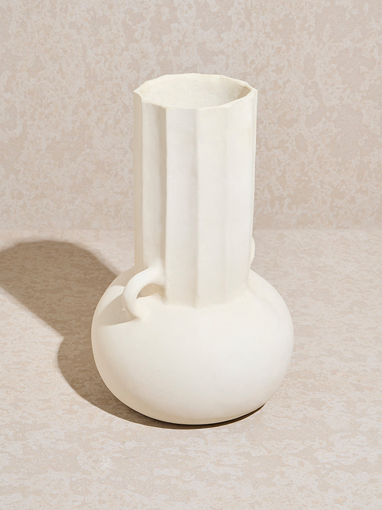 Westside Home Off-White Paper Mache Vase- Large