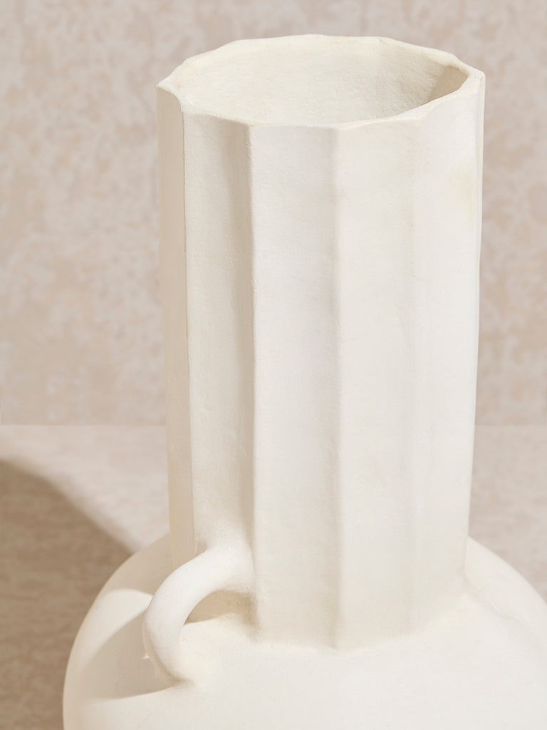 Westside Home Off-White Paper Mache Vase- Large