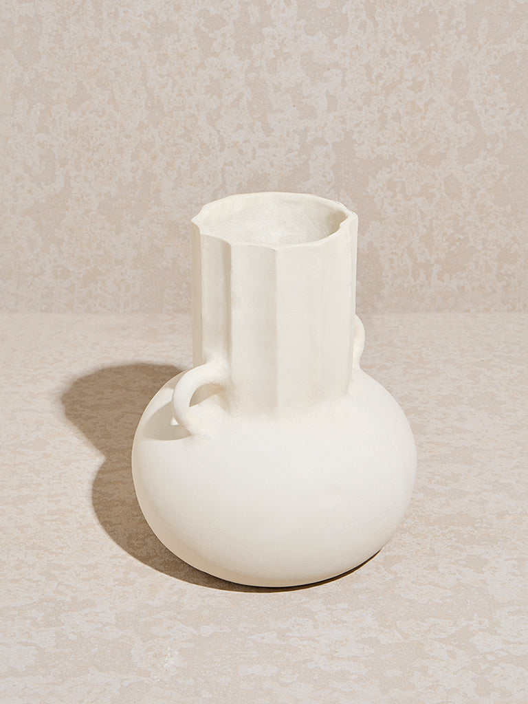 Westside Home Off-White Paper Mache Vase- Small