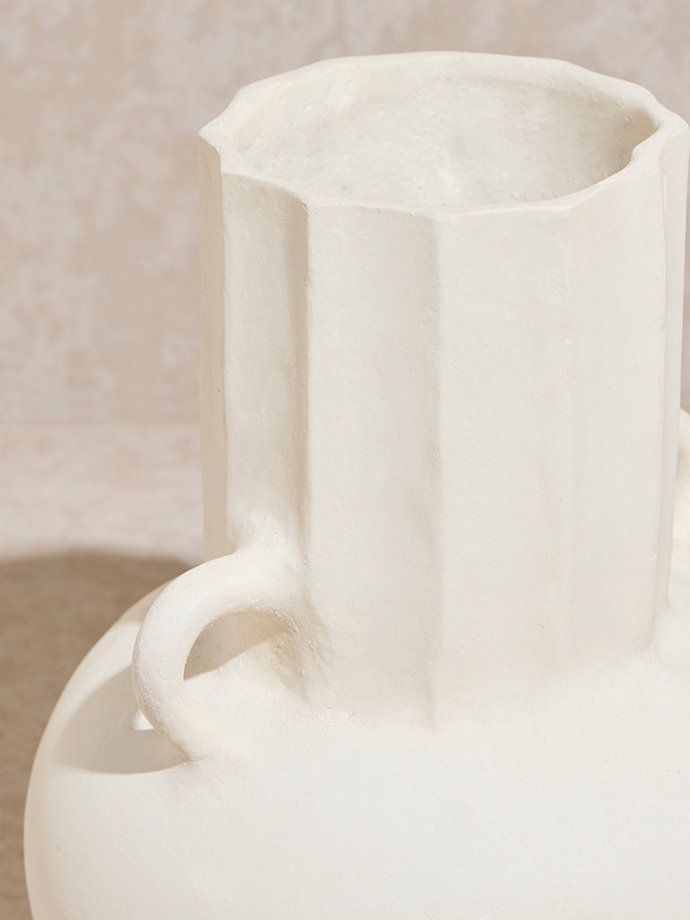 Westside Home Off-White Paper Mache Vase- Small