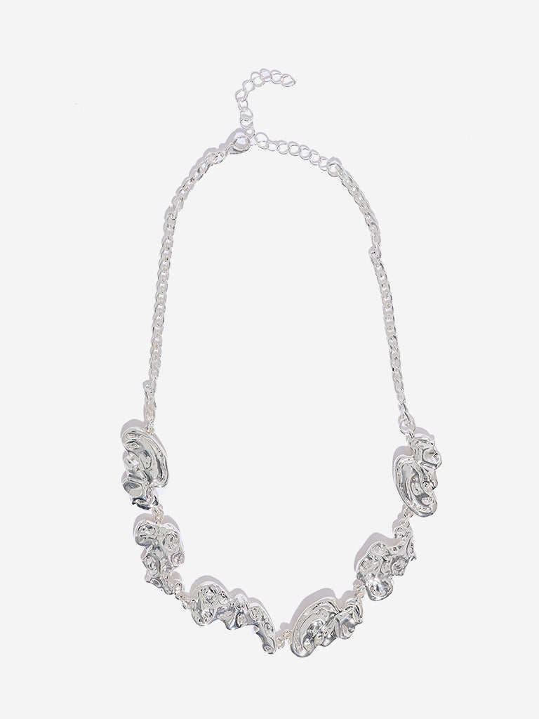Westside Accessories Silver Molten Statement Necklace