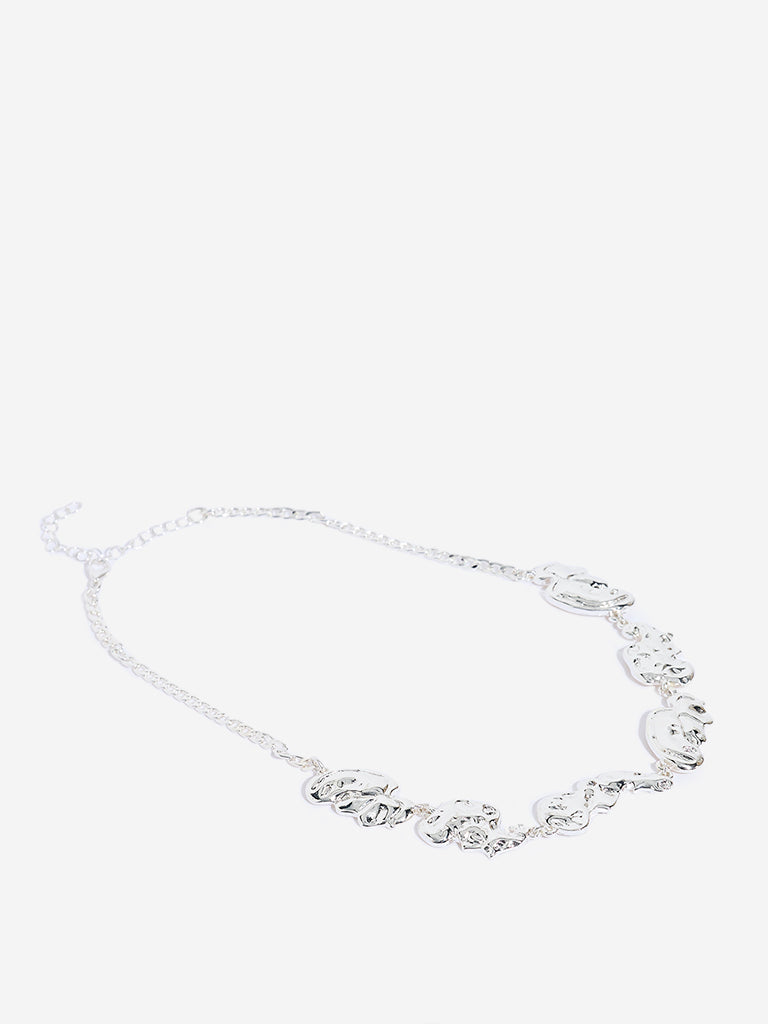Westside Accessories Silver Molten Statement Necklace