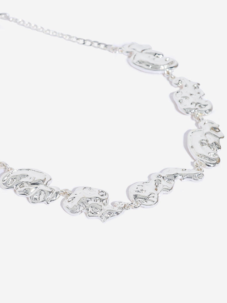 Westside Accessories Silver Molten Statement Necklace