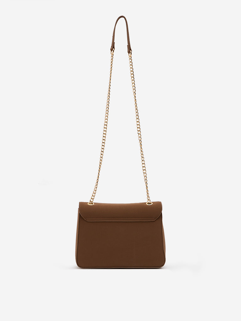 Westside Brown Textured Sling Bag