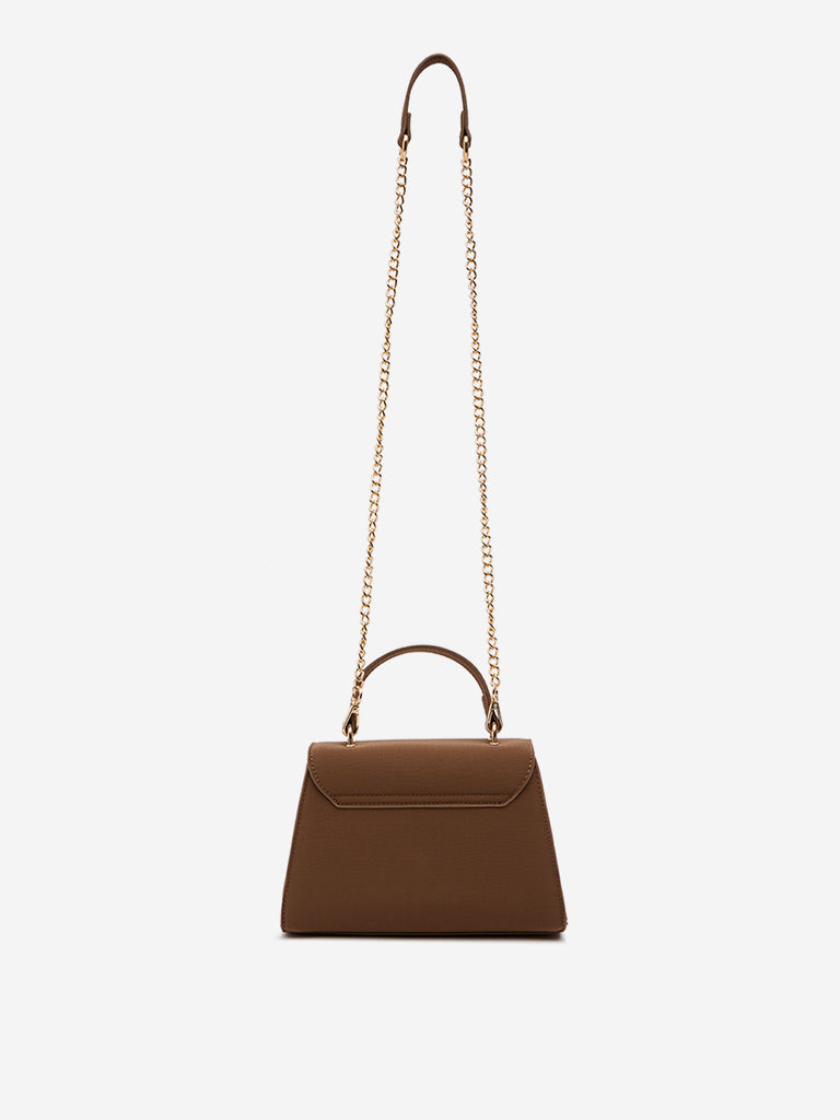 Westside Brown Reptilian Design Sling Bag