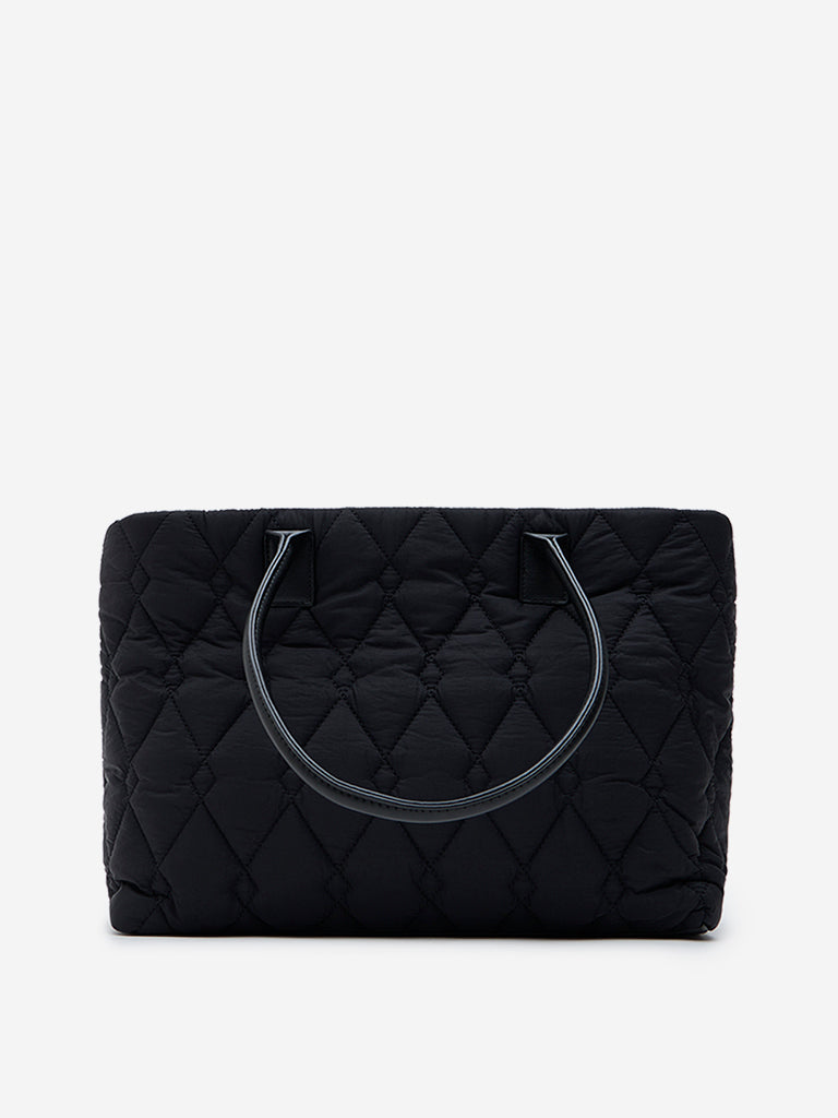 Westside Black Quilted Texture Hand Bag