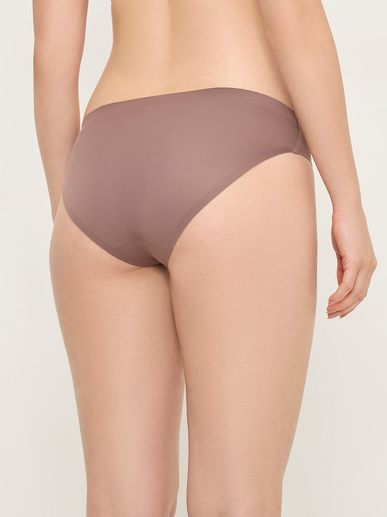 Wunderlove Brown Invisible Flocked Briefs