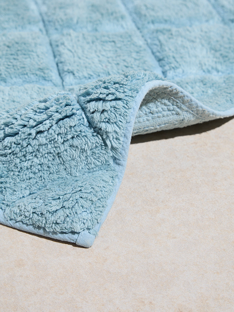 Westside Home Blue Diamond Design Bath Mat