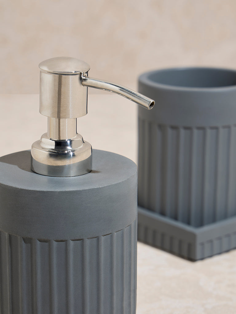 Westside Home Grey Ribbed-Textured Bathroom Accessory Set