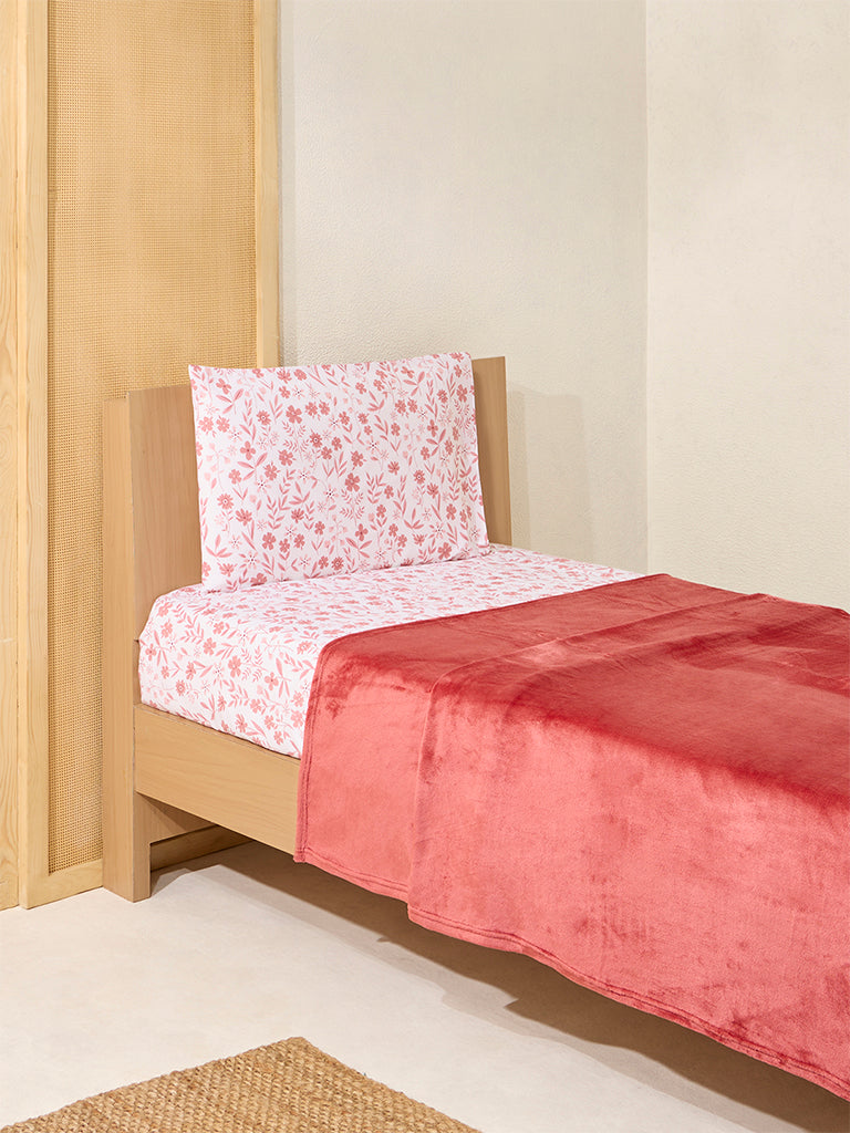 Westside Home Dusty Rose Single Bed Fleece Blanket