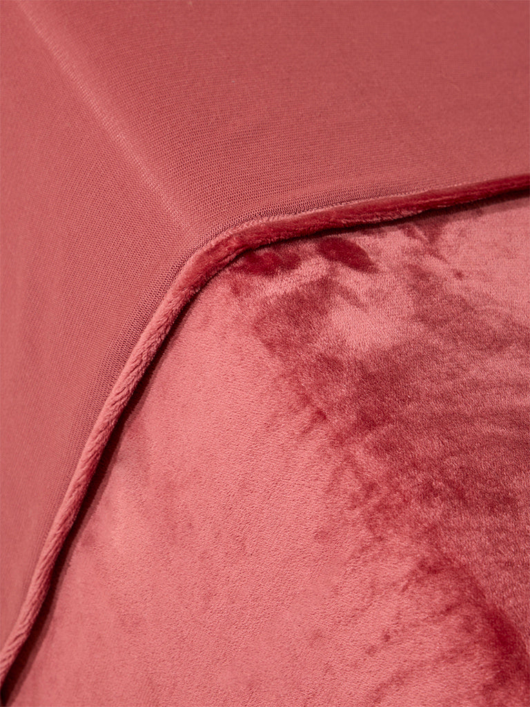 Westside Home Dusty Rose Queen Bed Fleece Blanket