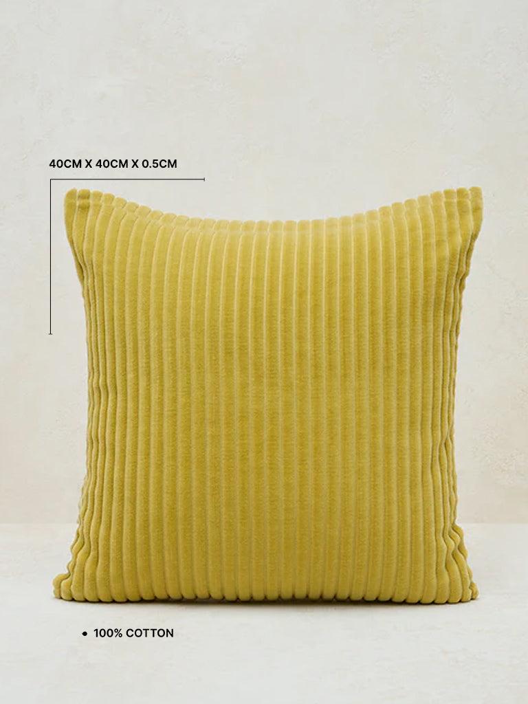 Westside Home Yellow Corduroy Cushion Cover