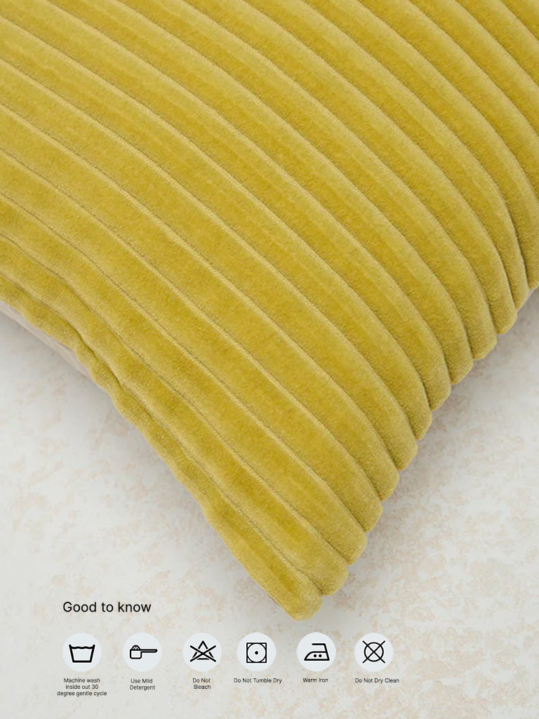 Westside Home Yellow Corduroy Cushion Cover