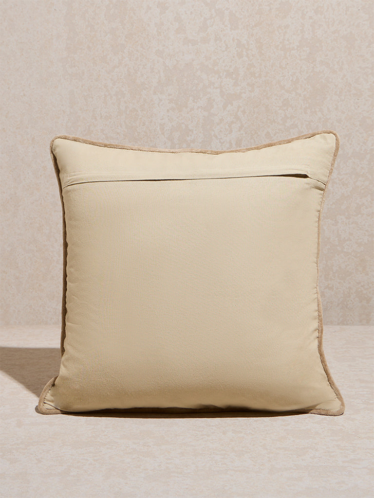 Westside Home Brown Floral Design Cushion Cover