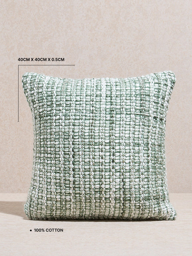 Westside Home Sage Woven Checkered Cushion Cover