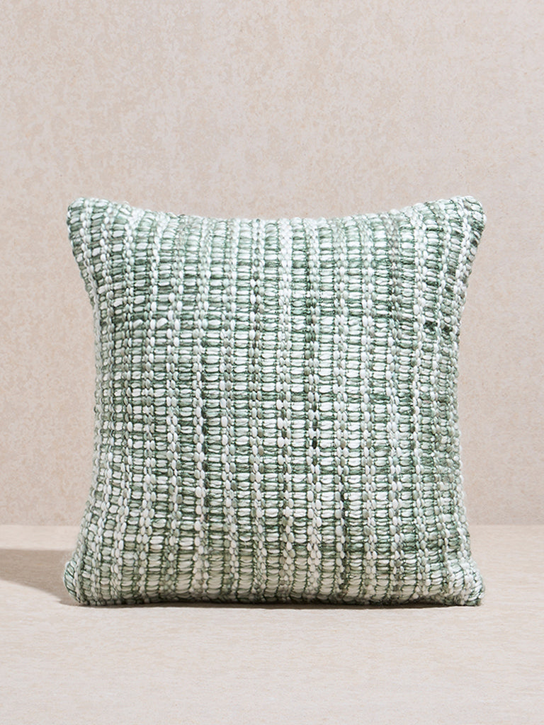 Westside Home Sage Woven Checkered Cushion Cover