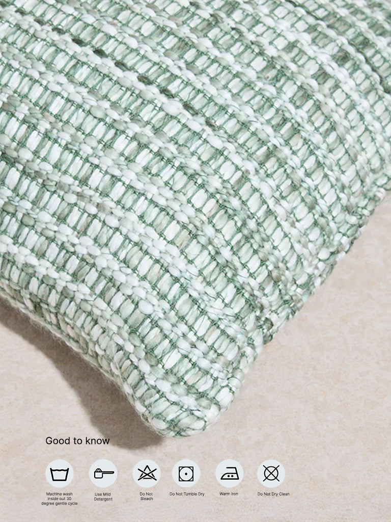 Westside Home Sage Woven Checkered Cushion Cover