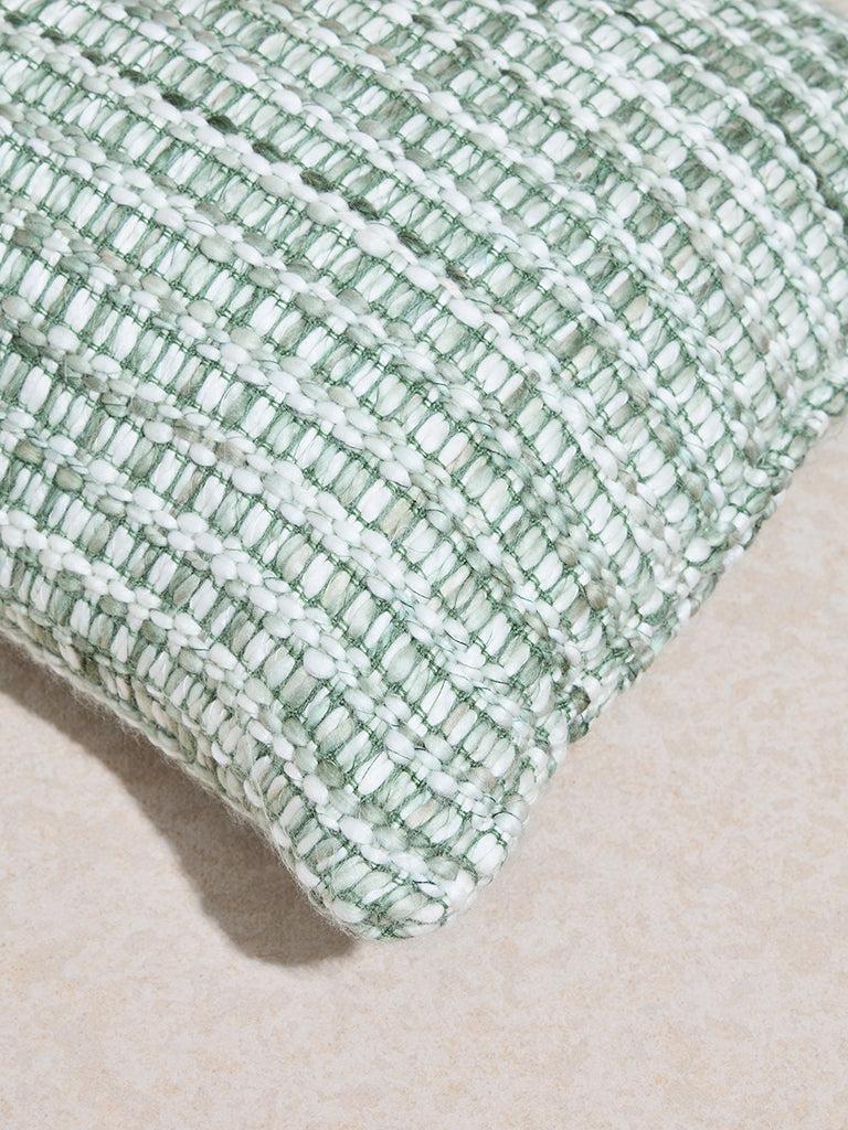 Westside Home Sage Woven Checkered Cushion Cover