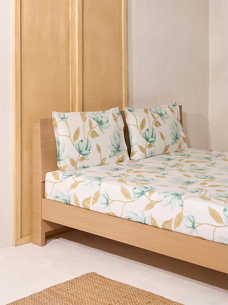 Westside Home Multicolour Queen Bed Fitted Sheet and Pillowcase Set