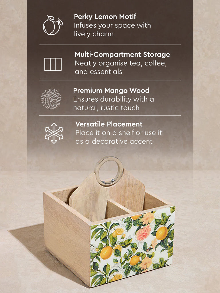 Westside Home Multicolour Lemon Patterned Caddy