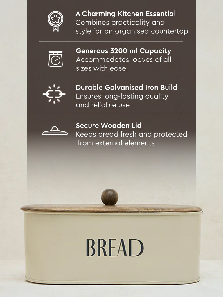 Westside Home Off-White Bread Container Box