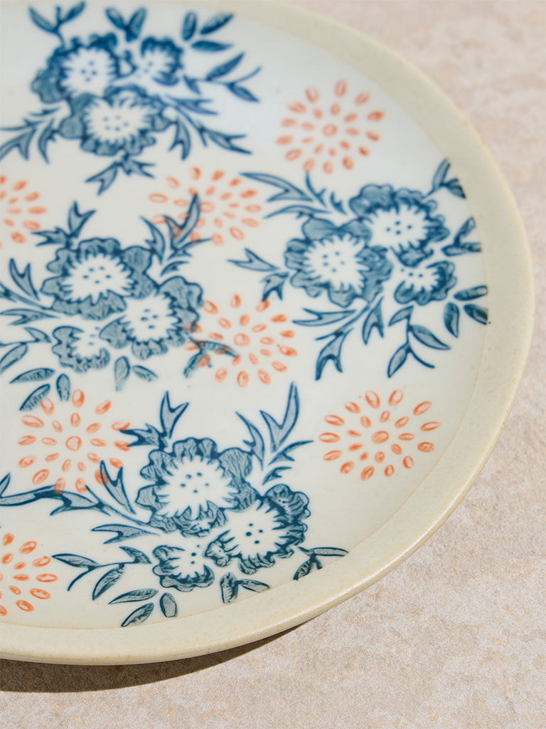 Westside Home Blue Floral Detailed Side Plate