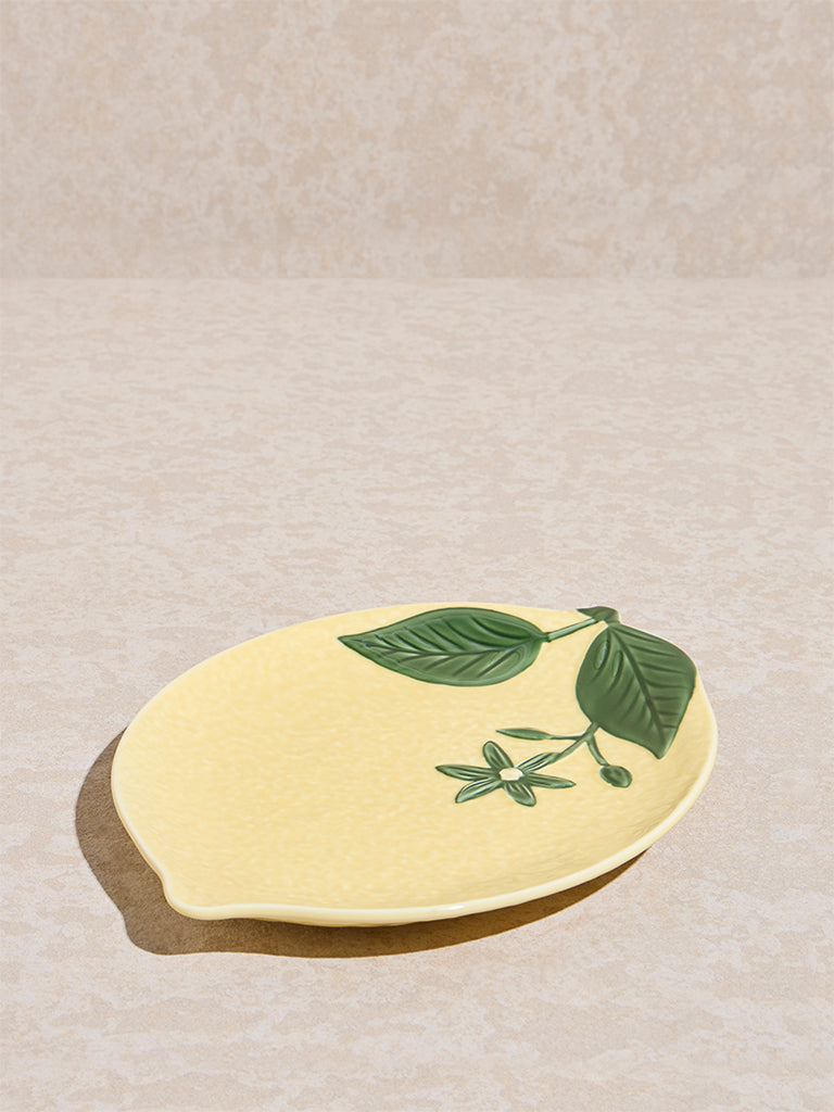 Westside Home Yellow Lemon-Shaped Platter