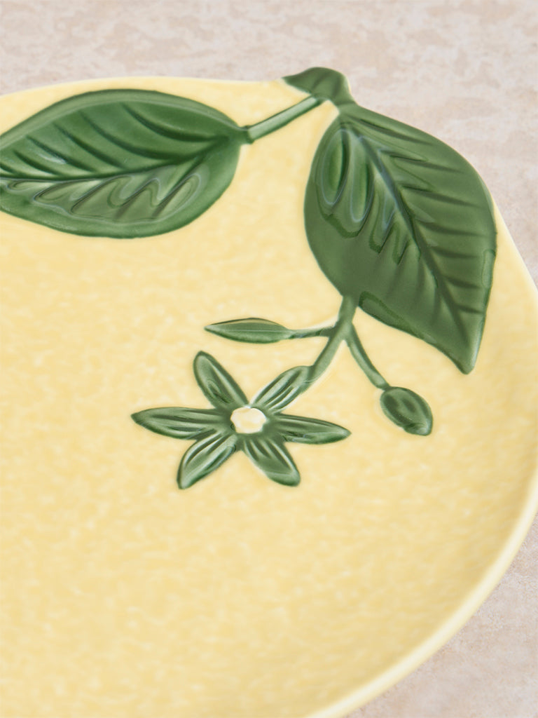 Westside Home Yellow Lemon-Shaped Platter