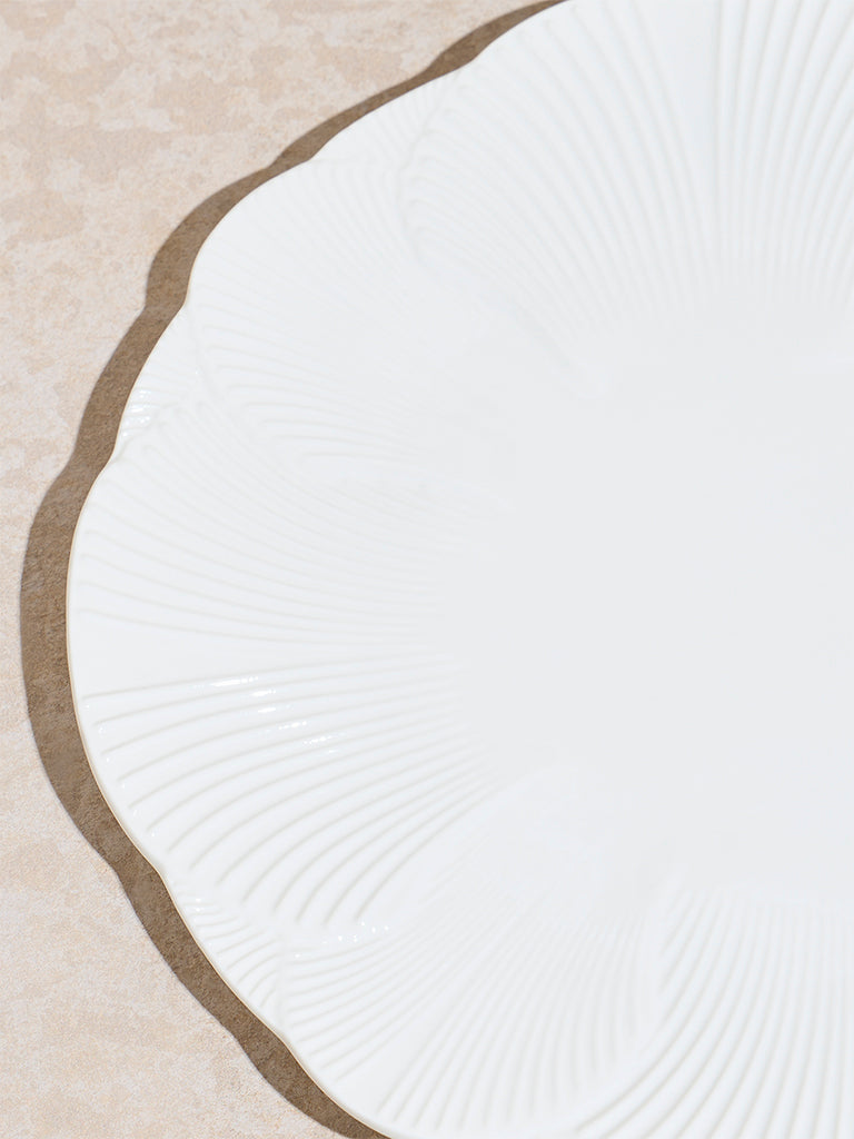Westside Home White Petal Design Dinner Platter