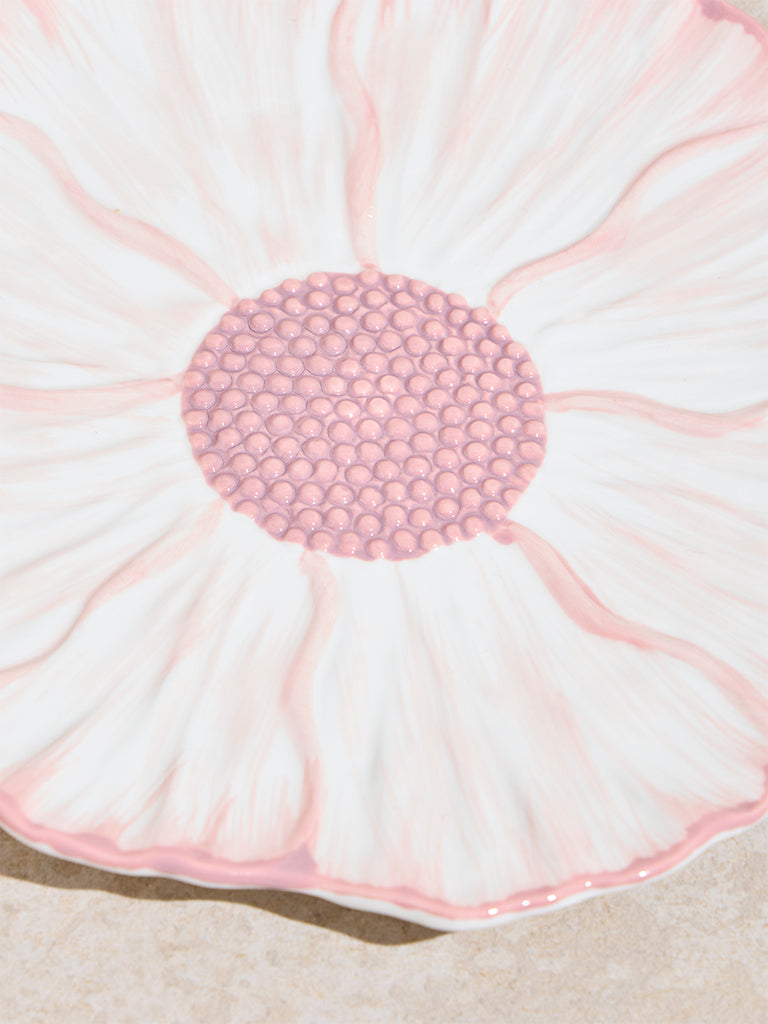 Westside Home Pink Flower Design Side Platter