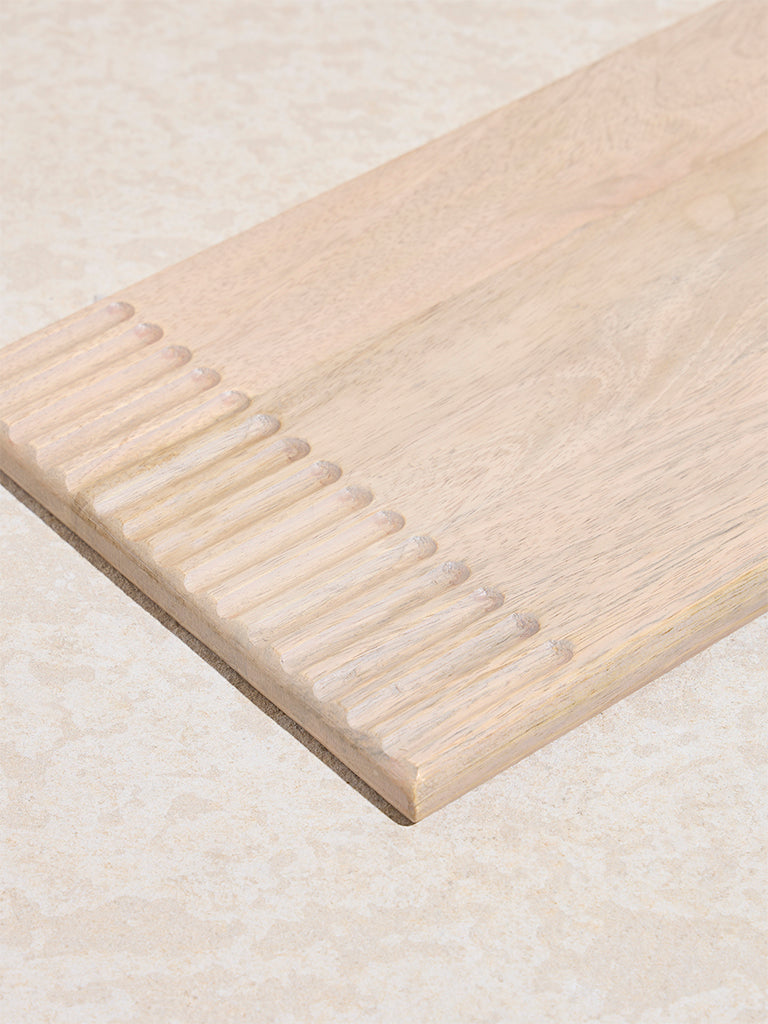 Westside Home Beige Reed Design Wooden Chopping Board - Small
