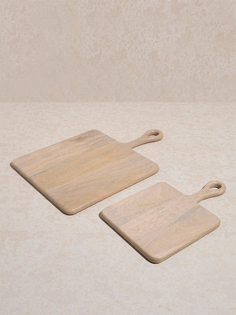 Westside Home Beige Wooden Chopping Board (Set of 2)