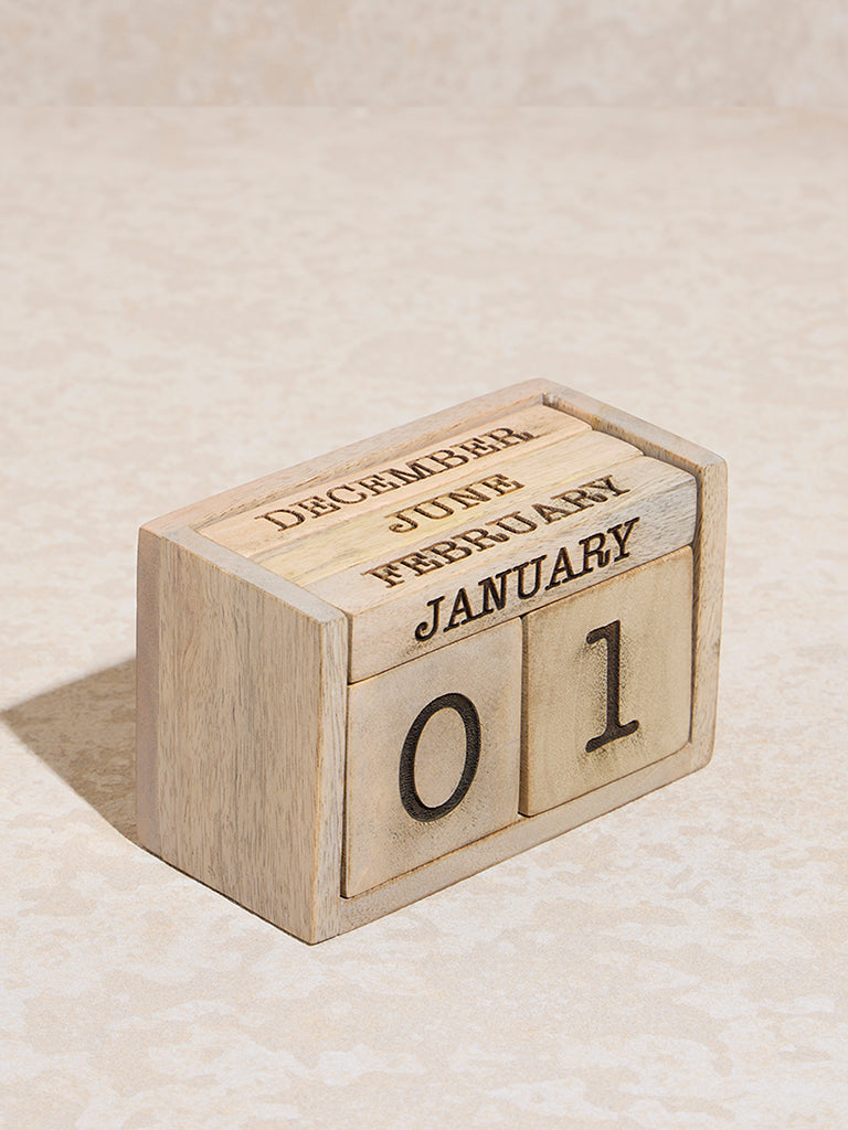 Westside Home Beige Desk Calendar