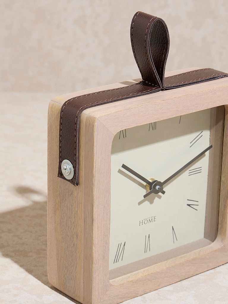 Westside Home Beige Wooden Clock
