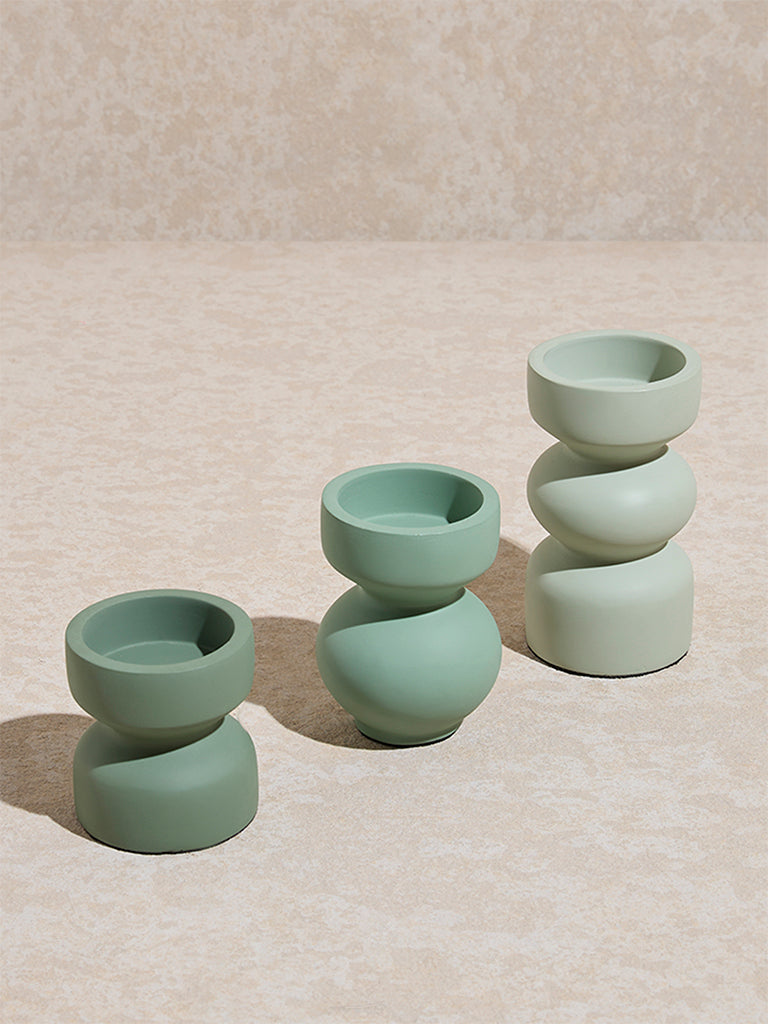 Westside Home Green Tealight Candle Holder (Set of 3)