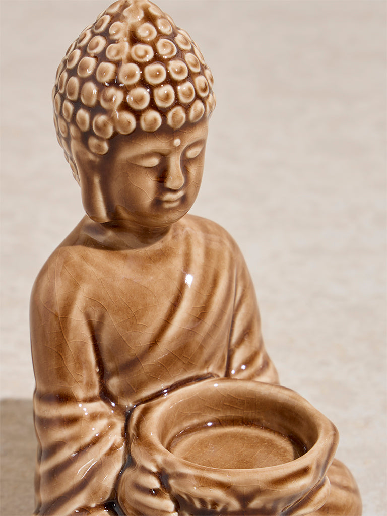 Westside Home Brown Buddha with Tealight Candle Holder