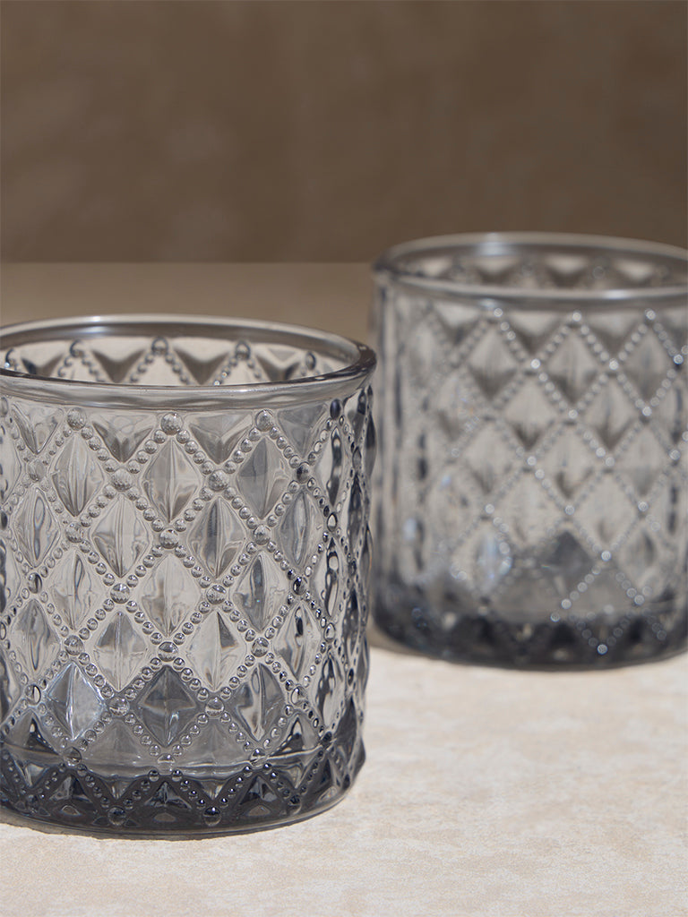 Westside Home Charcoal Glass Votive Candle Holder (Set of 2)