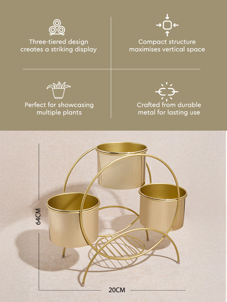 Westside Home Gold Three-Tiered Planter