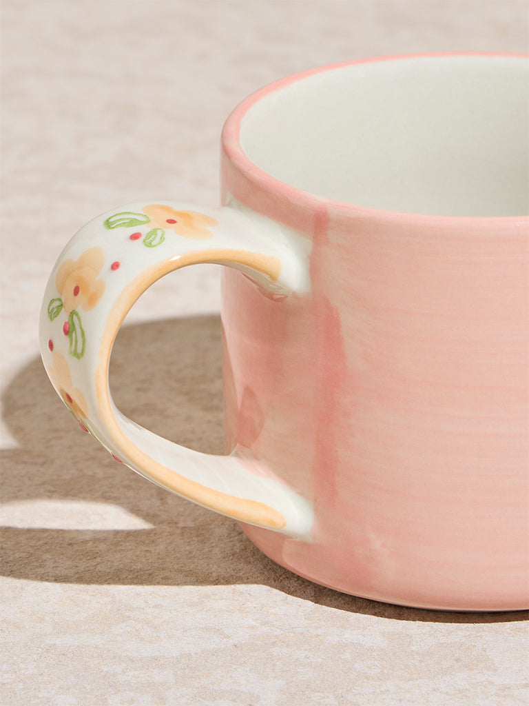 Westside Home Pink Floral Printed Mug